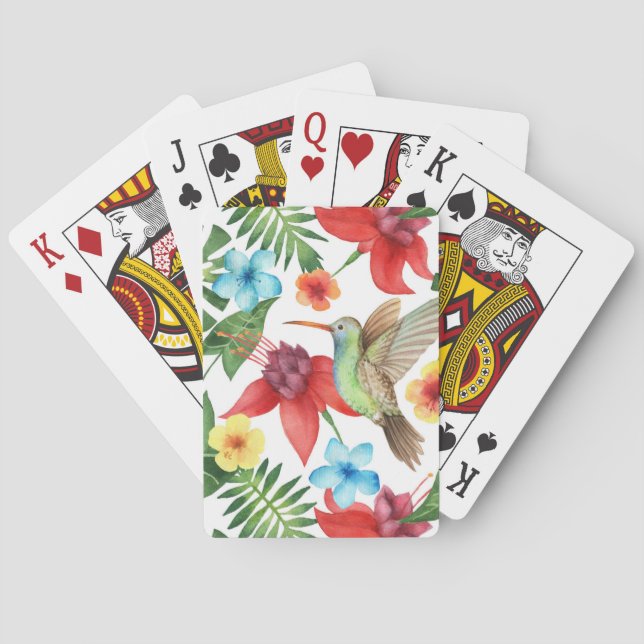 Tropical Hummingbird Playing Cards (Back)
