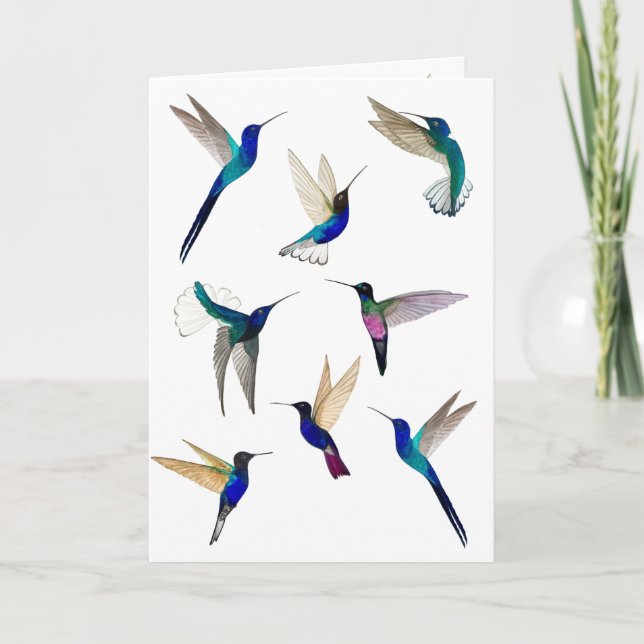 Tropical Hummingbirds  Card (Front)