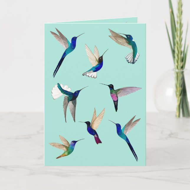 Tropical Hummingbirds  Card (Front)