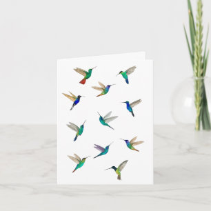 Tropical Hummingbirds Card for all occasions