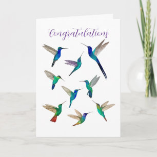 Tropical Hummingbirds Congratulations Card