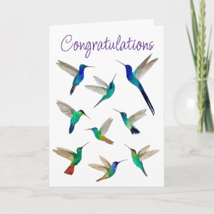 Tropical Hummingbirds Congratulations Card