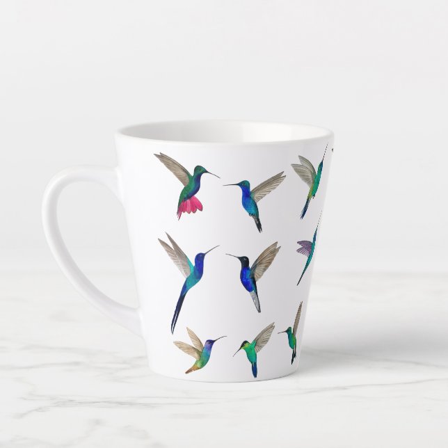 Tropical hummingbirds latte mug (Left)