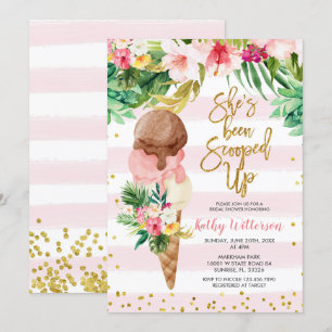 Tropical Ice Cream Bridal Shower Invitation 