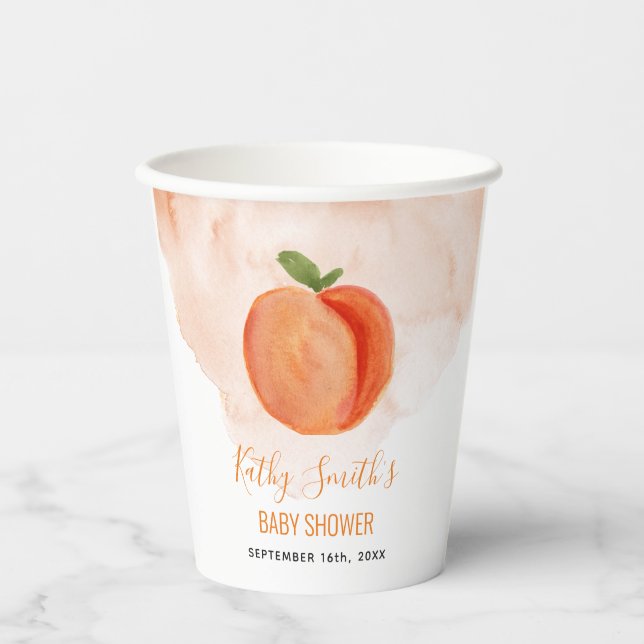 Tropical Ice Cream Floral Bridal Shower Paper Cups (Front)
