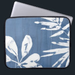 Tropical Indigo Impressions - Tropical Greenery Laptop Sleeve<br><div class="desc">Tropical Indigo Impressions III by June Erica Vess. Features tropical greenery against an indigo-coloured background.</div>