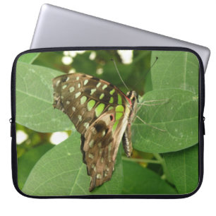 Tropical Iridescent Green Butterfly Laptop Sleeve