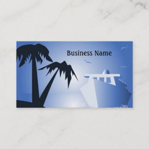 Tropical island and cruise liner business card