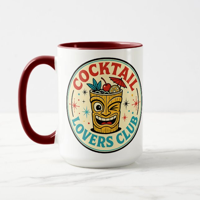 Tropical Island Bar Retro Design Mug (Left)