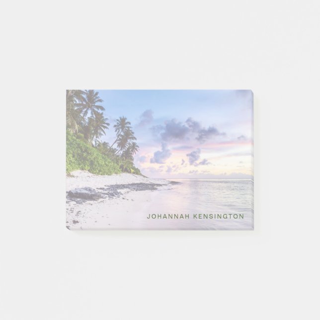 Tropical Island Beach Coastal Sunset Post-it Notes (Front)