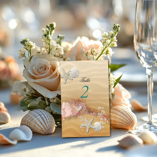 Tropical Island Beach, Destination Wedding, Custom Table Number