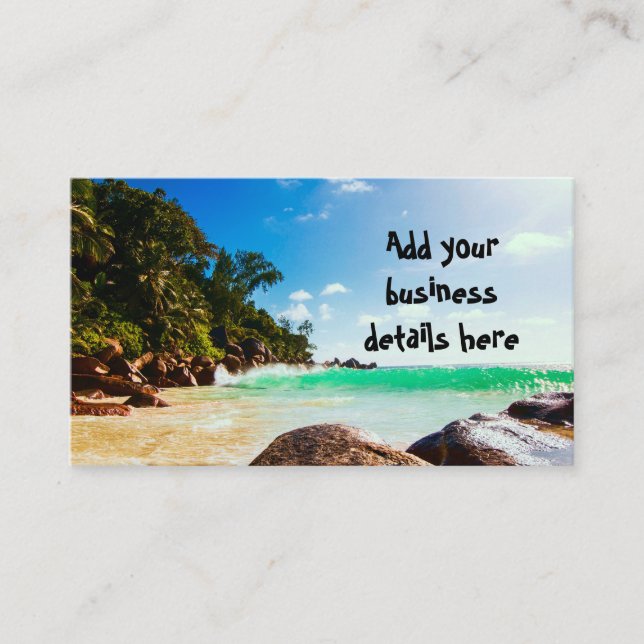 Tropical Island Beach Getaway Business Card (Front)