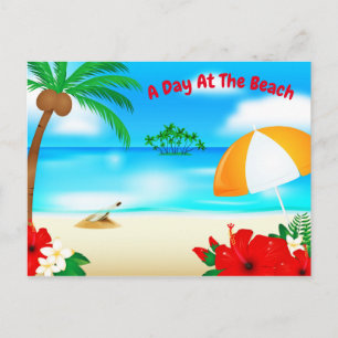 Tropical Island Beach Getaway Postcard