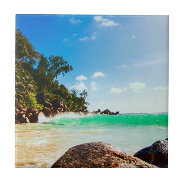Tropical Island Beach Getaway Tile (Front)