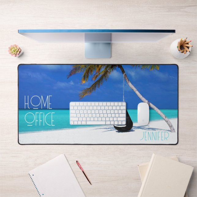 Tropical Island Beach Home Office Photo Desk Mat (Office 1)