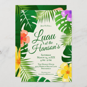 Tropical Island Beach Luau Invitation
