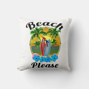 Tropical Island Beach Please Light Cushion