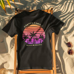 Tropical Island Beach Trip Custom Palm Tree<br><div class="desc">Cool matching family vacation tri-blend t-shirts for an island cruise. Features beautiful palm trees in front of a pretty pink beach sunset. Perfect custom black tees for your summer trip to the sea.</div>