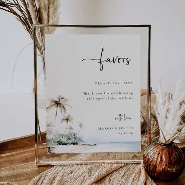 Tropical Island Beach Wedding Favour Sign (Creator Uploaded)