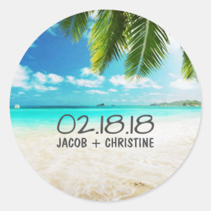 Tropical Island Beach Wedding Stickers
