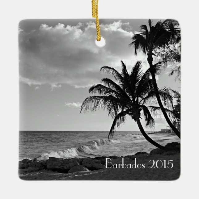 Tropical Island Christmas Ornament - Customise (Front)