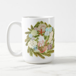 Tropical Island Christmas Wreath Mug