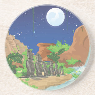 Tropical island coaster