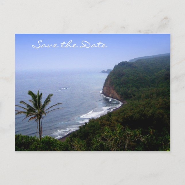 Tropical Island Destination Wedding Save the Date Announcement Postcard (Front)