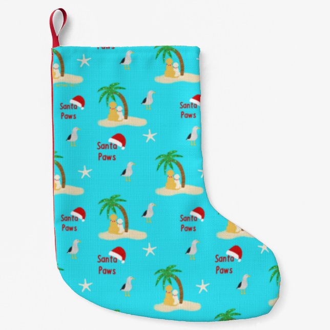 Tropical Island Dogs Christmas Stocking (Front)