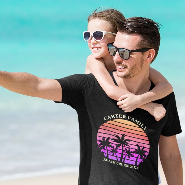 Tropical Island Family Beach Trip Custom Palm Tree T-Shirt (Creator Uploaded)