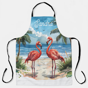 Tropical Island Flamingo Apron