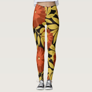 Tropical Island Floral Pattern Leggings