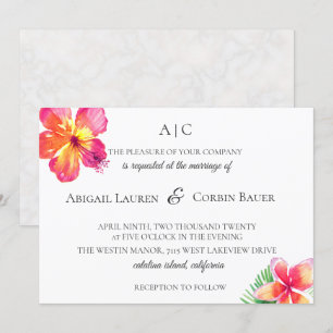 Tropical Island Floral Wedding Invitation