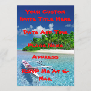 Tropical Island Getaway Invitation