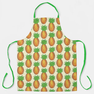 Tropical Island Hawaiian Pineapple Fruit Print Apron