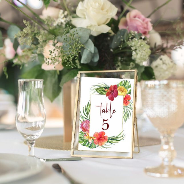 Tropical Island Hibiscus Floral Wedding Table No Card (Creator Uploaded)