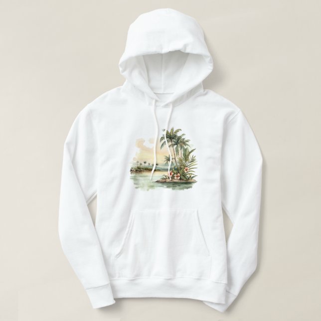 Tropical Island Hooded Sweatshirt (Design Front)