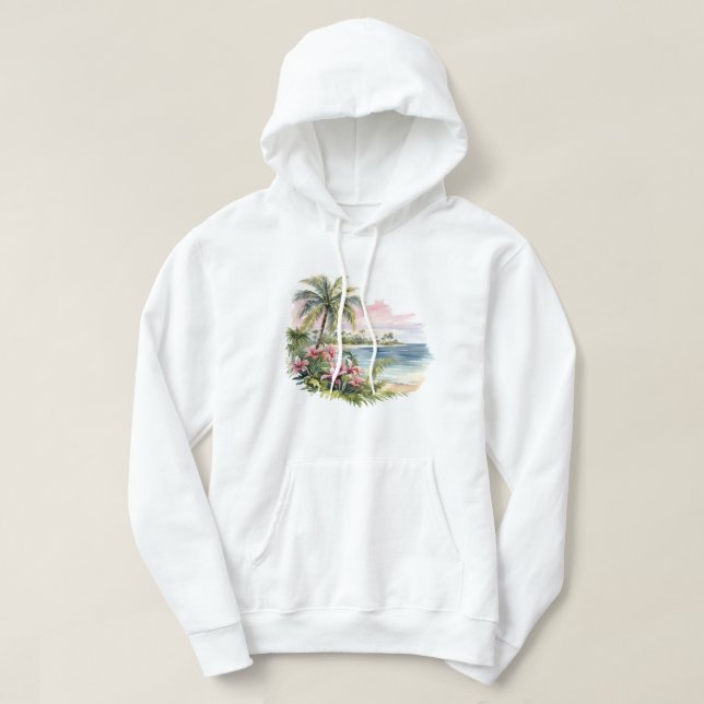 Tropical Island Hooded Sweatshirt (Design Front)
