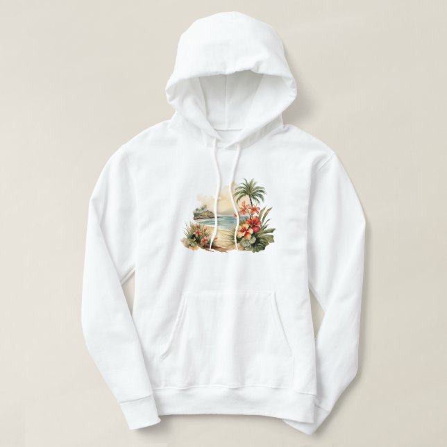 Tropical Island Hooded Sweatshirt (Design Front)