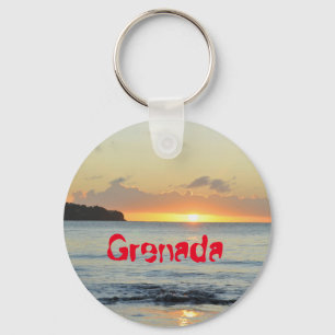 Tropical island in Grenada Key Ring