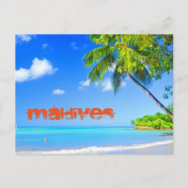 Tropical island in Maldives Postcard (Front)