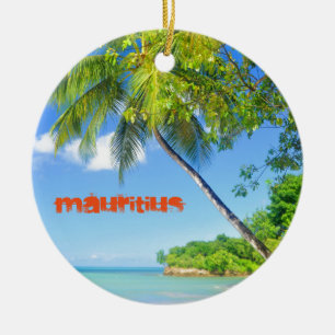 Tropical island in Mauritius Ceramic Tree Decoration
