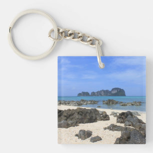 Tropical island key ring