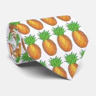 Tropical Island Luau Pineapple Hawaii Aloha Party Tie