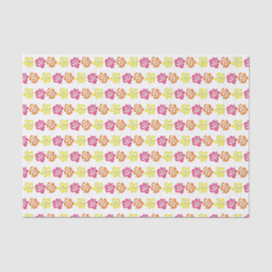 Tropical Island Luau Pink Hawaiian Hibiscus Floral Tissue Paper
