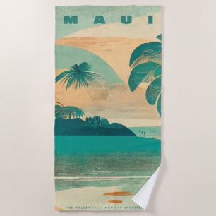 Tropical Island maui Beach Towel