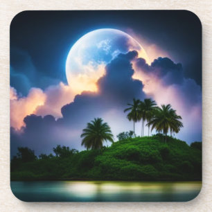Tropical Island Moonlight Coaster