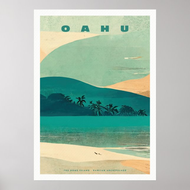 Tropical Island Oahu Poster (Front)