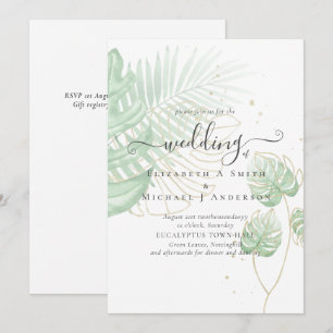 Tropical Island Palm Leaves Beach Wedding
