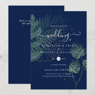 Tropical Island Palm Leaves Beach Wedding